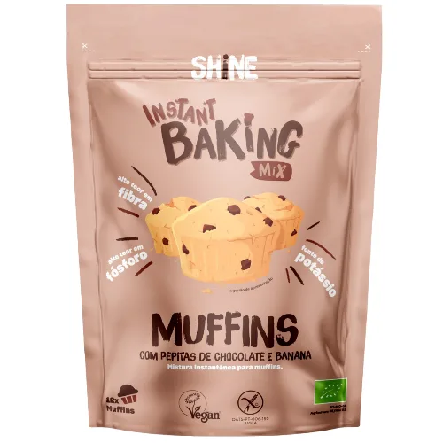 Amestec Instant pentru Muffins cu Banane si Bucati de Ciocolata Bio 350g Shine
