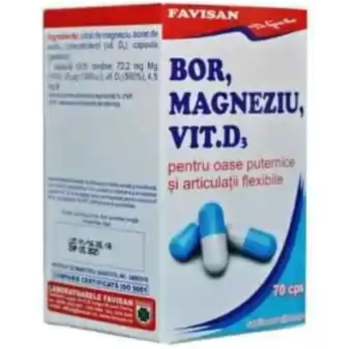Bor, Magneziu si Vitamina D3 70cp Favisan