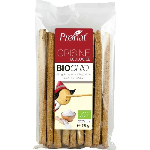 Grisine Faina Integrala Grau Spelta Sare Mare Eco, 75g, Pronat