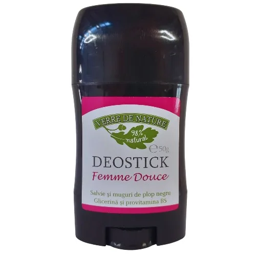 Deostick Femme Douce, cu Salvie si Muguri de Plop Negru, 50g, Verre de Nature