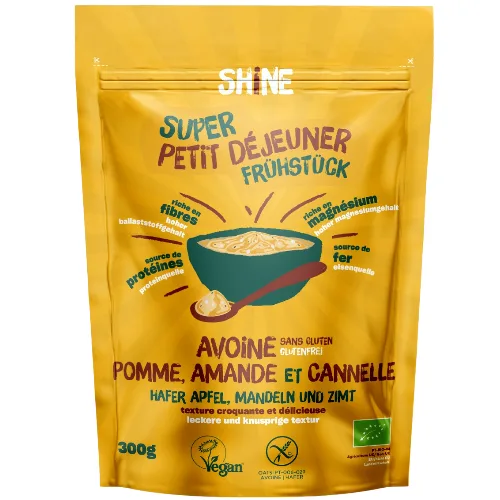 Cereale Instant cu Ovaz Mere Migdale si Scortisoara Bio 300g Shine