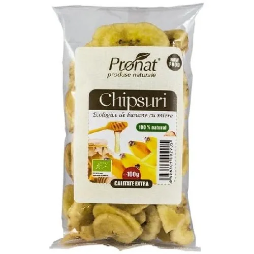 Chipsuri de Banane Indulcite cu Miere 100gr Pronat