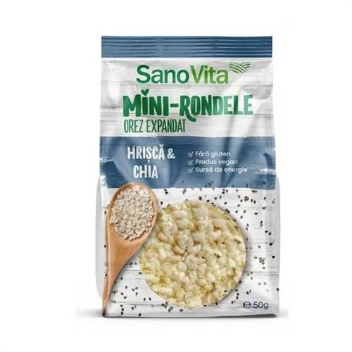 Mini Rondele Orez Hrisca Chia, 50g Sano Vita