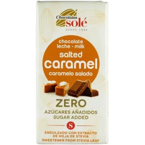 Ciocolata cu Lapte si Caramel Sarat Indulcita cu Stevie 100gr Chocolates Sole