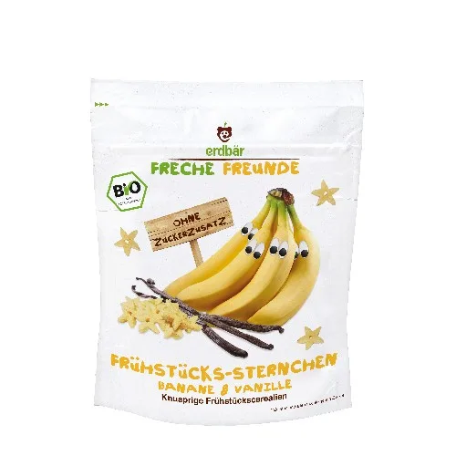Cereale Stelute pentru Mic Dejun cu Banane si Vanilie Bio 125gr