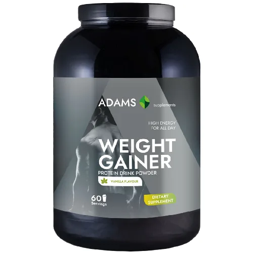 Weight Gainer (vanilie), 3000g, Adams Supplements
