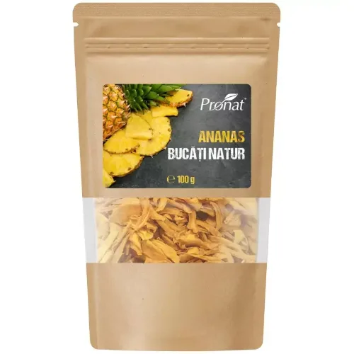 Ananas Uscat Fara Zahar 100g, Pronat
