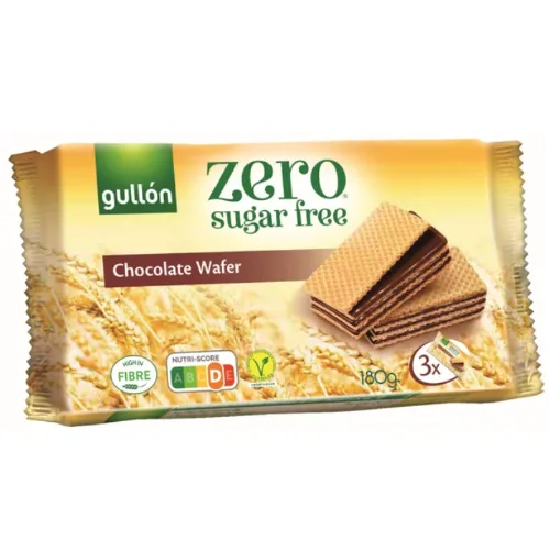 Napolitane cu Indulcitor fara Zahar cu Crema de Ciocolata 180gr Gullon