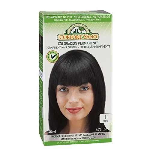 Vopsea de par Negru 140ml Corpore Sano