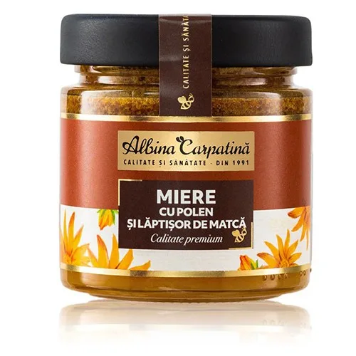 Miere cu Polen si Laptisor de Matca 270gr Albina Carpatina