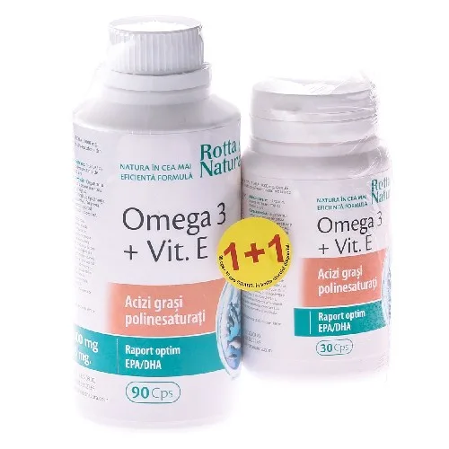 Omega 3 + Vitamina E 90cps+30cps GRATIS 