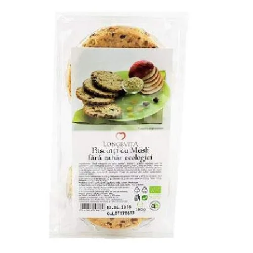 Biscuiti cu Musli fara Zahar Eco 160gr Longevita