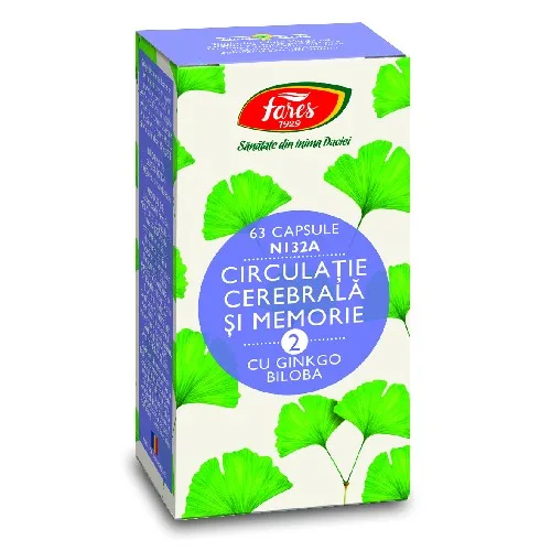 Circulatie Cerebrala si Memorie 2 cu Ginkgo Biloba 63cps Fares
