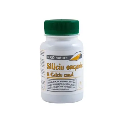 Siliciu Organic + Calciu Coral 60cps Pro Natura