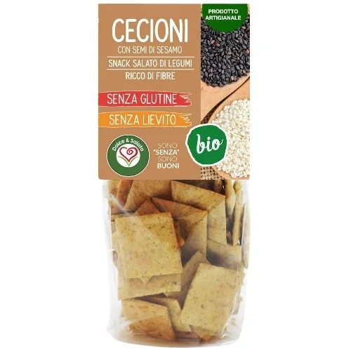 Snack (Cecioni) fara gluten cu Seminte de Susan, Eco, 200g, Biscottificio Vaiani