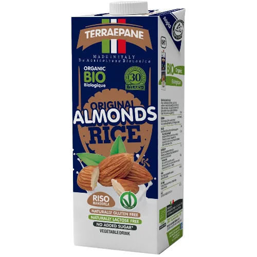 Bautura Vegetala din Migdale Siciliene si Orez fara Zahar Bio 1000ml Terra e Pane