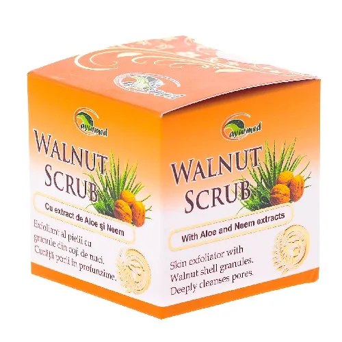 Crema Exfolianta cu Granule de Coji de Nuci 50ml Ayurmed