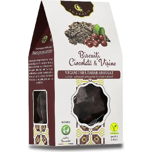 Biscuiti Ciocolata si Visine 150gr Hiper Ambrozia