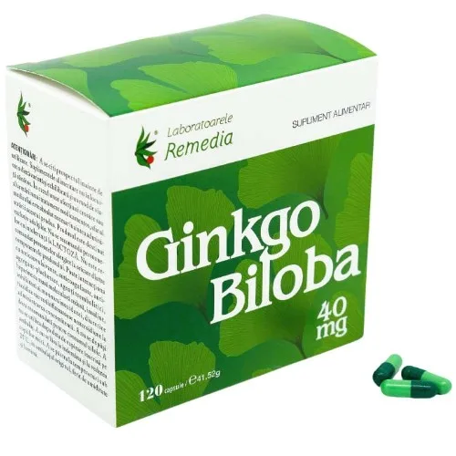 Ginkgo Biloba 40mg, 120cps, Remedia