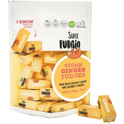 Caramele bio cu aroma de Ghimbir, fara gluten, 150g, Super Fudgio