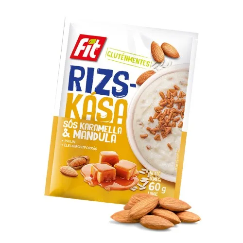 Terci de Orez cu Caramel Sarat si Migdale, fara gluten, 60 g