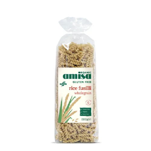 Fusilli din Orez Integral Fara Gluten Bio 500gr Amisa