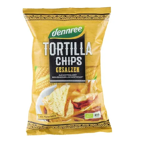 Tortilla Chips cu Sare Eco 125g Dannree