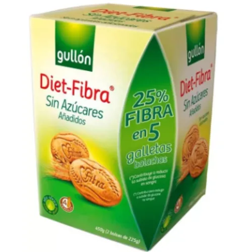 Biscuiti cu Fibre Fara Zahar Adaugat cu Indulcitori 450gr Gullon
