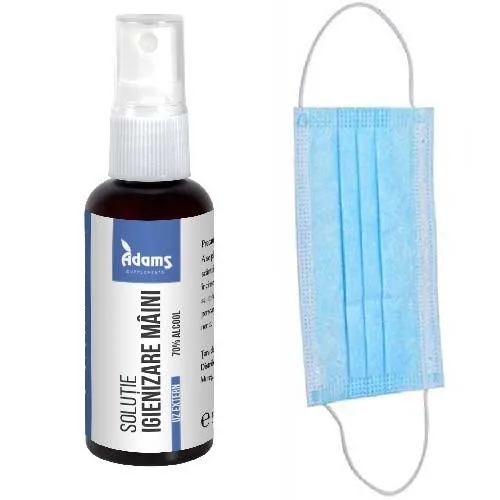 Pachet Protectie (Solutie Igienizare Spray+Masca Bumbac)
