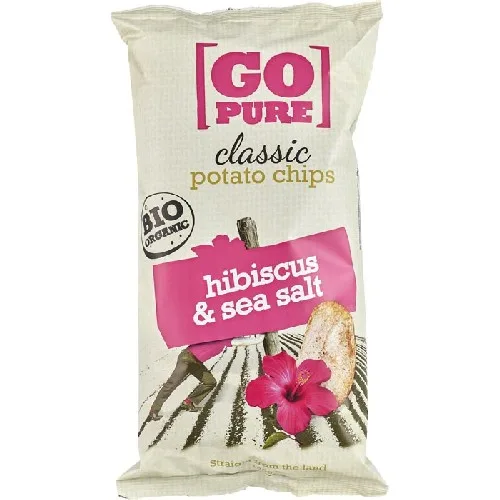 Chipsuri de Cartof cu Hibiscus si Sare de Mare Eco 125g Go Pure