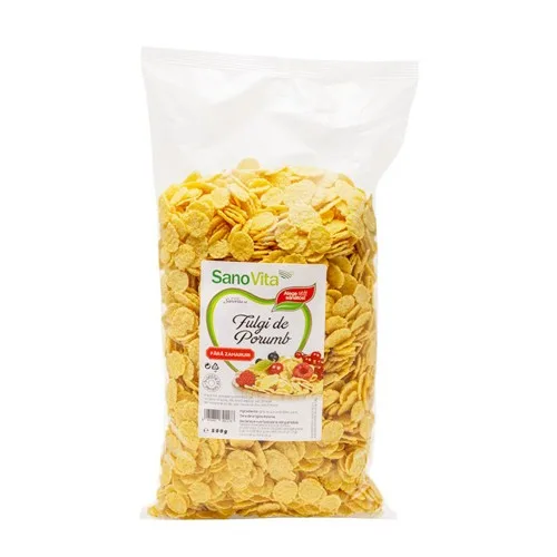 Fulgi de Porumb Fara Zahar 500gr Sanovita