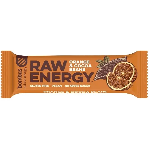 Baton Proteic Cu Portocale Si Boabe De Cacao, 50gr, Bombus
