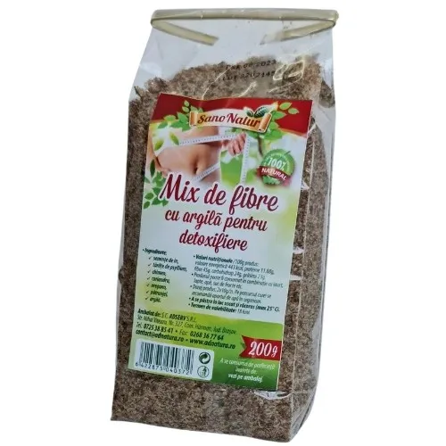 Mix Fibre Cu Argila Ptr Detoxifiere 200g Ad Natura