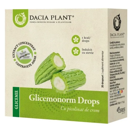 Glicemonorm Drops, 20 dropsuri, Dacia Plant