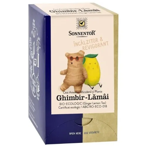 Ceai Ghimbir cu Lamaie, Eco, 18 plicuri, Sonnentor