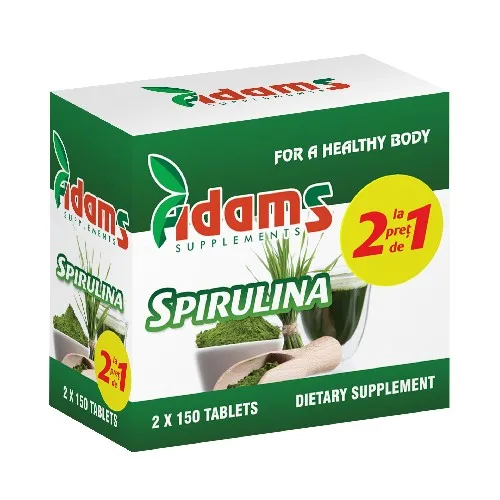 Pachet Alga Spirulina 400mg 150tab Adams 1+1 GRATUIT