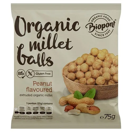 Pufuleti Mei cu gust de Arahide Eco, 75g, Biopont