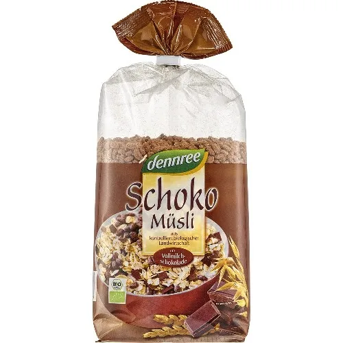 Musli cu ciocolata eco, 750g, Dennree