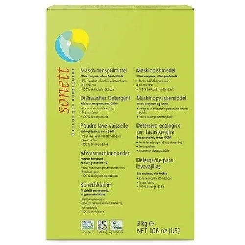 Detergent Ecologic Praf Pt. Masina De Spalat Vase 3kg Sonett
