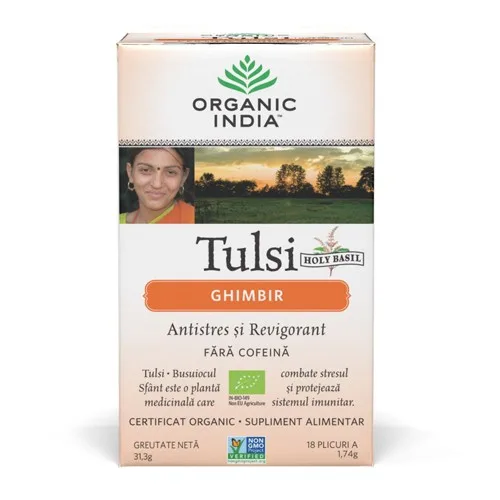 Ceai Tulsi Ghimbir 18dz Organic India