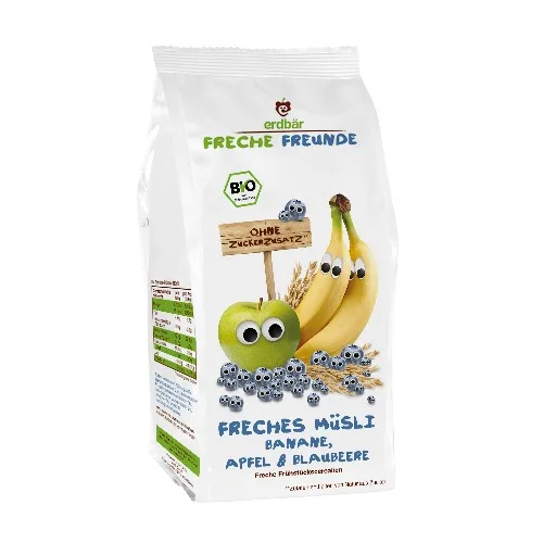 Musli cu Banane, Mere si Afine Bio 200gr Erdbar