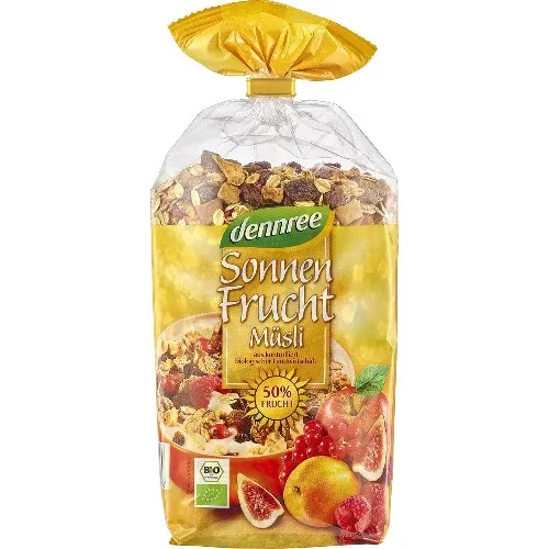Musli cu 50% continut de fructe, 500g, Dennree