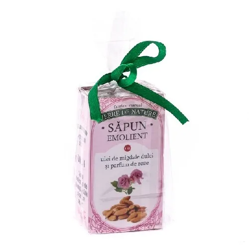 Sapun Emolient cu Migdale Dulci si Parfum Roze 100gr 