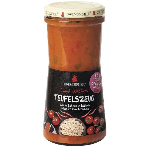 Sos iute cu fasole si tomate Fara Gluten, 420ml, Zwergenwiese