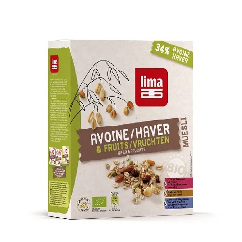 Muesli cu Fructe si Ovaz Bio 500gr Lima