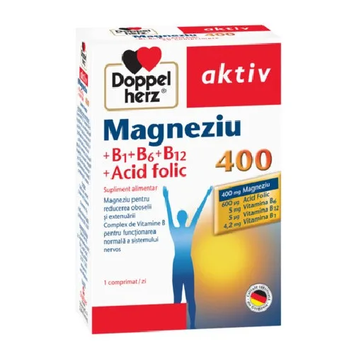 Magneziu+B1+B6+B12+Acid Folic 30cps Doppel Herz