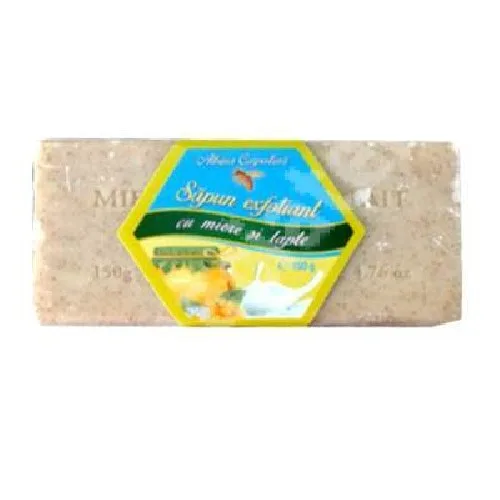 Sapun Exfoliant cu Miere si Lapte 150gr Apicola
