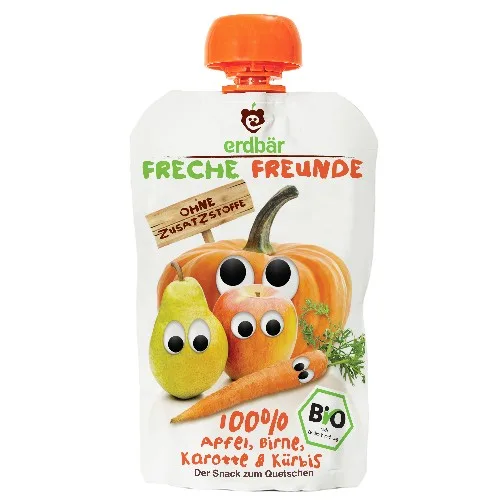 Piure de Mere,Pere,Morcov si Dovleac Bio 100g Erdbar