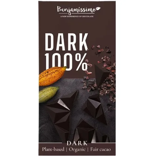 Ciocolata neagra 100%, Eco, 60g, Benjamissimo