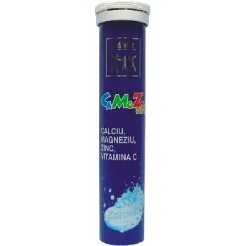 Calciu Mg Zn Vit C Efervescente 20cpr Zdrovit